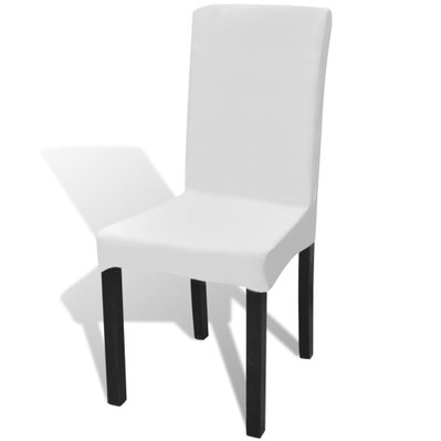 Housse de chaise droite extensible 4 pcs blanc DEC022367 - DEC022367 - 3001299269601