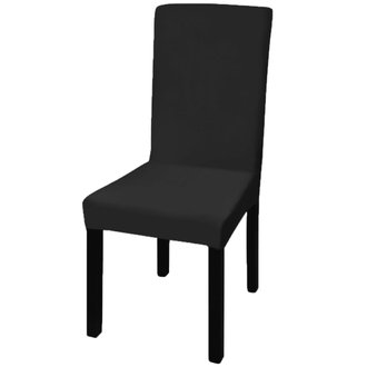 Housses extensibles de chaise 6 pièces Noir DEC022288