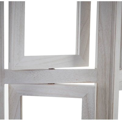 Paravent 4 panneaux blanc en bois avec porte photos 160x125cm PAR04030 - par04030 - 3000154579695