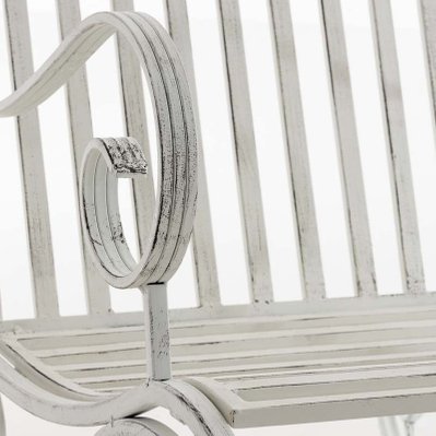 Chaise fauteuil à bascule rocking chair pour jardin en fer blanc vieilli MDJ10104 - mdj10104 - 3000249686017