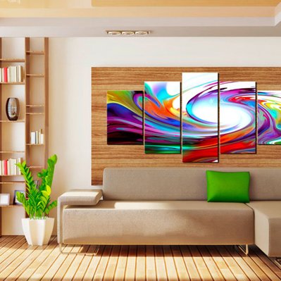 Tableau toile de décoration motif Rainbow swirl 100x50cm DEC110827 - DEC110827 - 3001253825683