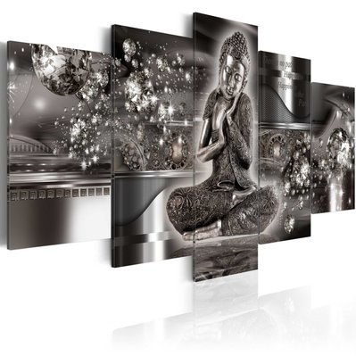 Tableau toile de décoration motif Silver Serenity Bouddha 100x50cm DEC110727 - DEC110727 - 3001263812192