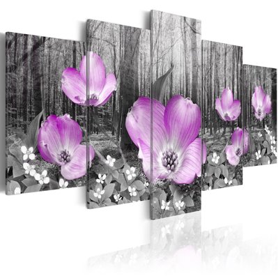 Tableau toile de décoration motif fleur dans la forêt 200x100cm DEC110031/2 - DEC110031/2 - 3001304917633