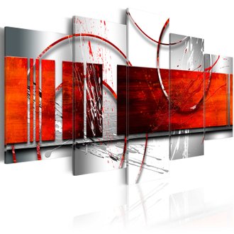 Tableau toile de décoration motif Accentuation thème rouge 100x50cm DEC110863