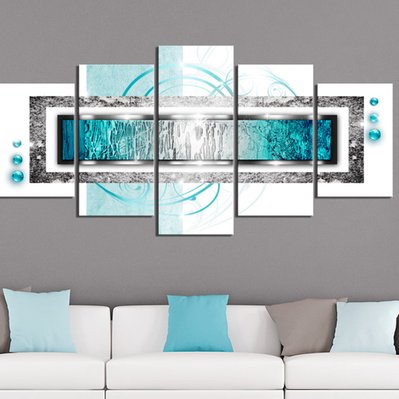 Tableau toile de décoration motif Blizzard turquoise 100x50cm DEC110739 - DEC110739 - 3001262648211