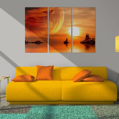 Tableau toile de décoration motif Coucher du soleil romantique 90x60cm DEC110553 - DEC110553 - 3001281228555