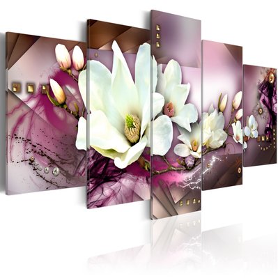 Tableau toile de décoration murale motif orchidée fond rose 200x100cm DEC110093/2 - DEC110093/2 - 3001337382019
