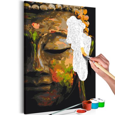 Tableau à peindre soi-même peinture par numéros motif Bouddha à l'ombre 40x60 cm TPN110025 - TPN110025 - 3001510369608