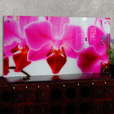 Tableau sur verre motif orchidée décoration à suspendre DEC04021 - dec04021 - 3000019515981