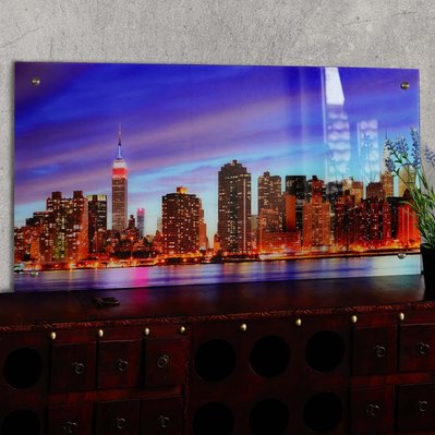 Tableau sur verre motif New York décoration à suspendre DEC04020 - dec04020 - 3000019416455