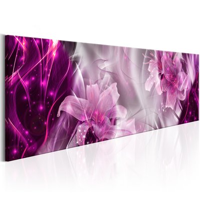 Tableau sur toile décoration murale image imprimée cadre en bois à suspendre Flammes violettes 150x50 cm 11_0000874 - 11_0000874 - 3000149321384