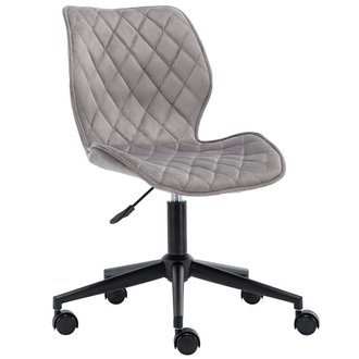 Chaise fauteuil de bureau en tissu velours gris hauteur réglable BUR09084