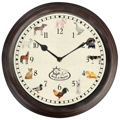 Horloge murale avec sons d'animaux de ferme 30 x 4,6 cm DEC022246 - DEC022246 - 3001311769607