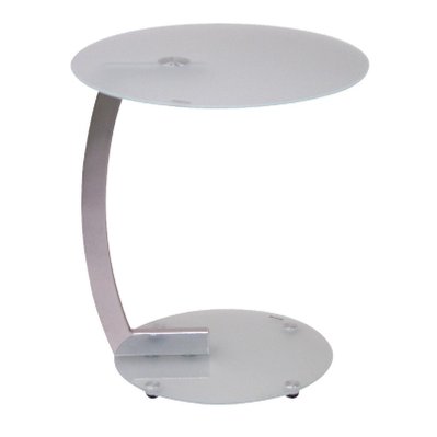Table d'appoint moderne avec structure en métal chromé blanc TABA05097 - TABA05097 - 3000370146824