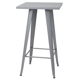 Table haute mange debout style industriel en métal gris TAB04007