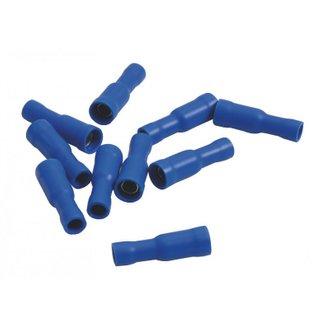 Fiches cylindriques isolés femelles bleues 4 mm X 10 - AUTOBEST