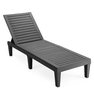 Bain de soleil réglable chaise longue résistante aux intempéries et à la rouille pour terrasse plage balcon charge 180kg noir 2