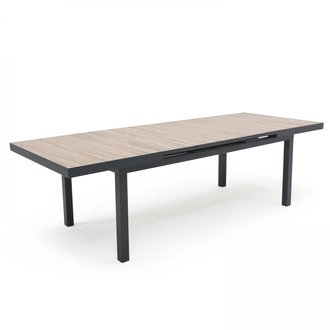 Table de salle à manger rectangulaire extensible en céramique (200/260 cm) - Bois clair