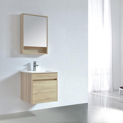 Armoire de toilette bloc-miroir 51 cm EASY finition mélaminé chêne - EAS-500-MIR-LOAK - 3760282665775