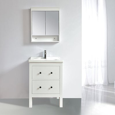 Armoire de toilette bloc-miroir 60 cm TYPO finition mélaminé blanc - TYP-600-MIR-WHI - 3760282666253
