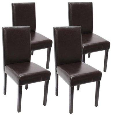 Lot de 4 chaises de salle à manger simili-cuir marron pieds foncés CDS04139 - cds04139 - 3000073558207