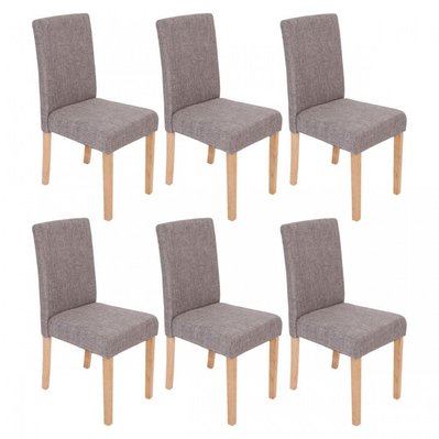 Lot de 6 chaises de salle à manger en tissu gris pieds clairs CDS04218 - cds04218 - 3000067317001