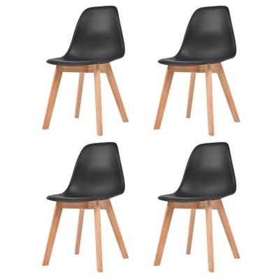 Lot de 4 chaises de salle à manger cuisine design intemporel plastique noir CDS021788 - CDS021788 - 3000016971537
