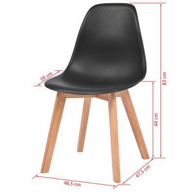Lot de 4 chaises de salle à manger cuisine design intemporel plastique noir CDS021788 - CDS021788 - 3000016971537