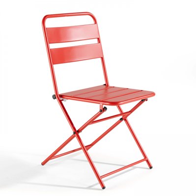 Ensemble table de jardin pliante et 2 chaises acier rouge 70 x 70 x 72 cm - 106555 - 3663095042132