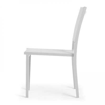 Lot de 2 chaises de jardin aluminium et textilène blanc - 107146 - 3663095046536