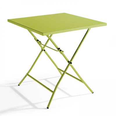 Ensemble table de jardin pliante et 2 chaises acier vert 70 x 70 x 72 cm - 106557 - 3663095042156
