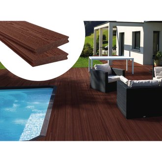 Pack 5 m² - Lames de terrasse composite co-extrudées - Marron