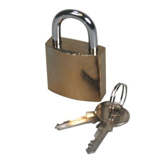 Cadenas à 2 clés, 32 mm, acier massif couleur gold, traité anti-corrosion - AUTOBEST