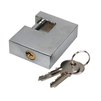 Cadenas  à 2 clés, 70 mm, acier massif chromé, traité anti-corrosion - AUTOBEST