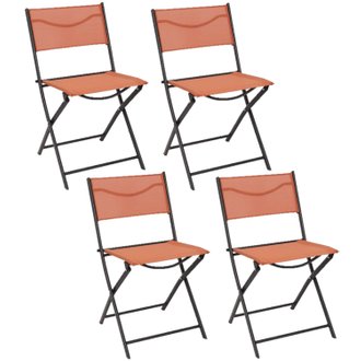 Lot de 4 Chaises pliantes d'extérieur Elba - Rouge terracotta
