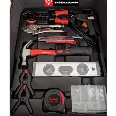 Caisse à outils, Widmann 254ALC, Valise de garagiste, mécanicien de 254 pièces, pinces, tournevis, clés, scie, marteau - JM-AG-254ALC - 3701123999130