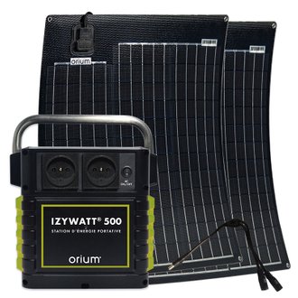 Pack station d'énergie IZYWATT 500+ 2 panneaux solaires 50W