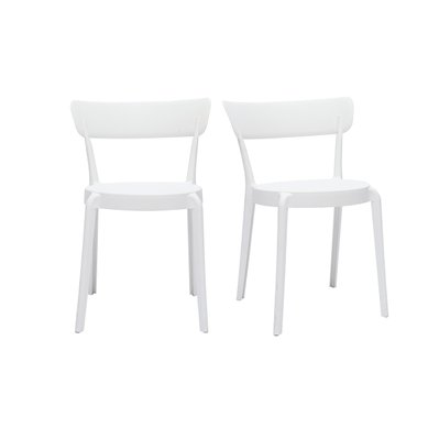 Chaises plastique blanc empilables intérieur/extérieur (lot de 2) RIOS - 50914 - 3662275125979