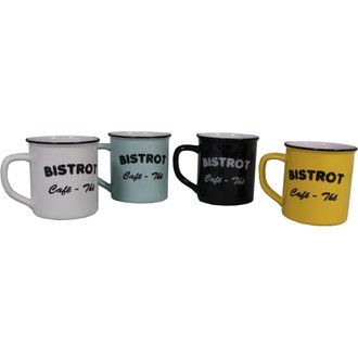 Set 4 mugs Brasserie bistrot (Lot de 4)