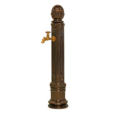 Borne Griffon sans vasque Vieux Bronze avec robinet colvert DOMMARTIN H. 102cm x L. 20cm - 3559860027681 - 3559860027681