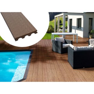 Pack 10 m² - Lames de terrasse composite pleines - Marron