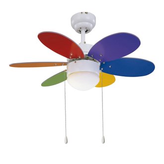 Ventilateur de plafond Moteur AC 76cm 1xE27 Pales réversibles multicolore