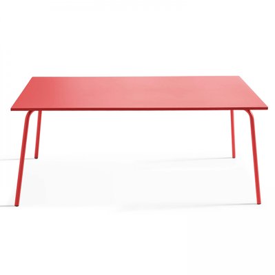 Palavas - Table de jardin rectangulaire en métal rouge - 103594 - 3663095014856