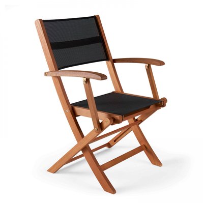 Lot de 2 fauteuils pliants en bois noir - 103008 - 3663095009036
