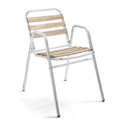 Lot de 4 fauteuils de jardin aluminium gris - 104344 - 3663095022097