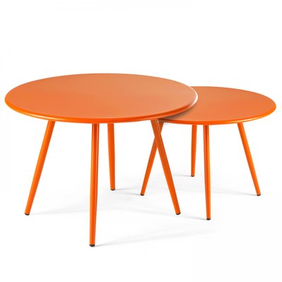 Table basse ronde en métal orange - Palavas - 106609 - 3663095043078