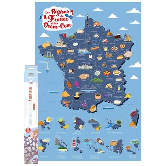 Poster à gratter Régions de France