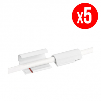 Pack de 5 clips fixation adhésive pour cà¢bles - Ø 8 mm + 6 mini PowerStrips