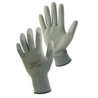 Paire de gants de protection pro précision en polyester enduit de polyuréthane - Taille 8 - M - Gris