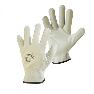 Paire de gants de protection pro cuir 100% - Taille 8 - M - Blanc - EGK1255 - 3662348032302